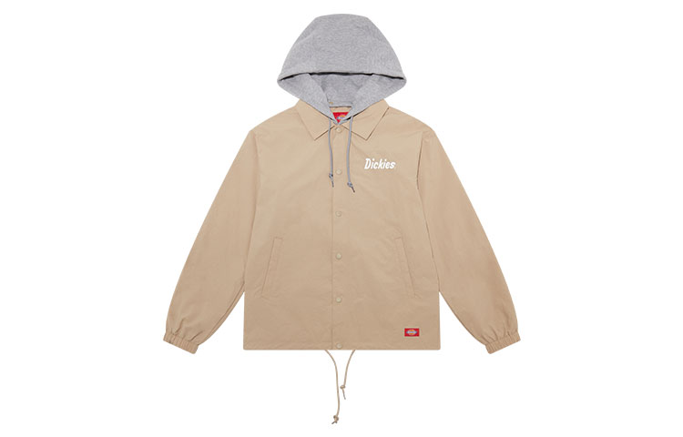 Dickies Beige Jacket with Back Logo Print and Faux Two-Piece Design DK009582CH1