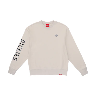 Dickies Beige Pullover Sweatshirt with Logo Print Sleeve Design DK012600ST0