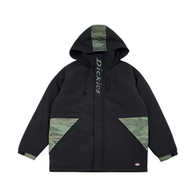 Dickies Black Camo Patchwork Zip-Up Hoodie Jacket DK008005BLK