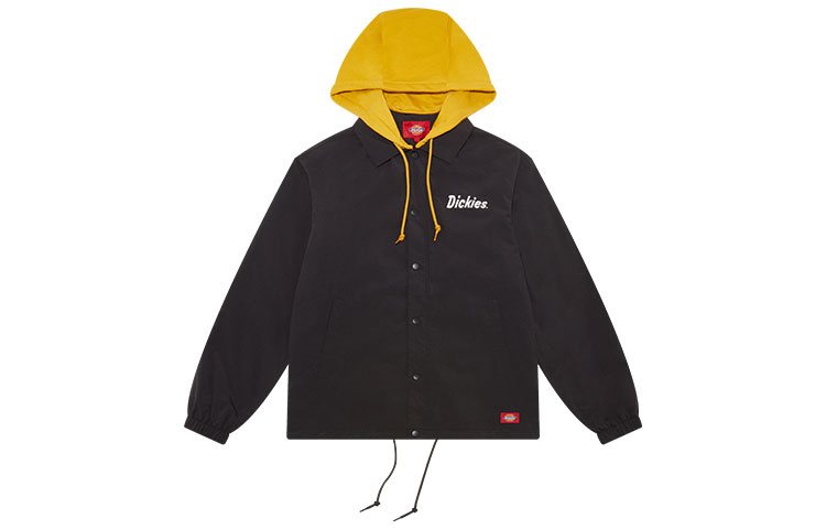 Dickies Black Casual Jacket with Back Logo Print and Layered Design DK009582BLK