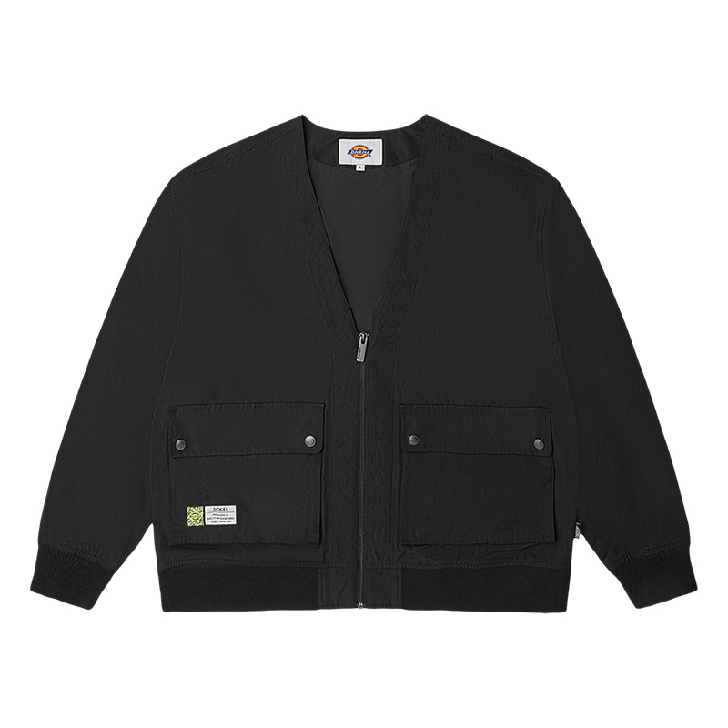 Dickies Black Casual Solid Color Jacket - Minimalist and Versatile DK010926BLK