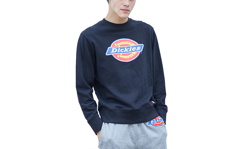Dickies Black Crewneck Sweatshirt with Logo Design 181U30EC01-BLK