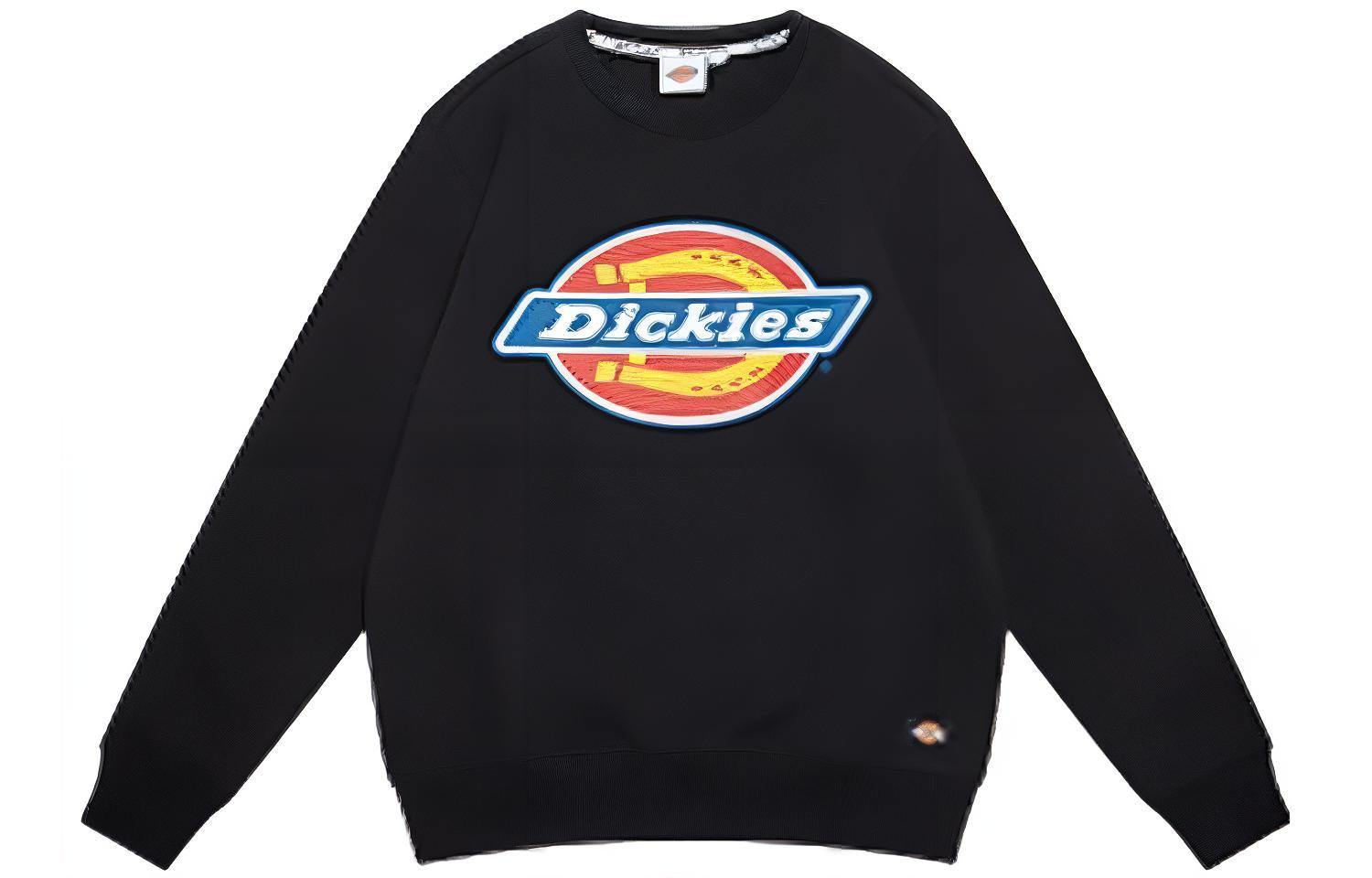 Dickies Black Fleece-Lined Logo Crewneck Pullover Sweatshirt DK009474BLK