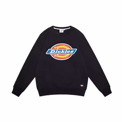Dickies Black Fleece-Lined Logo Crewneck Pullover Sweatshirt DK009474BLK