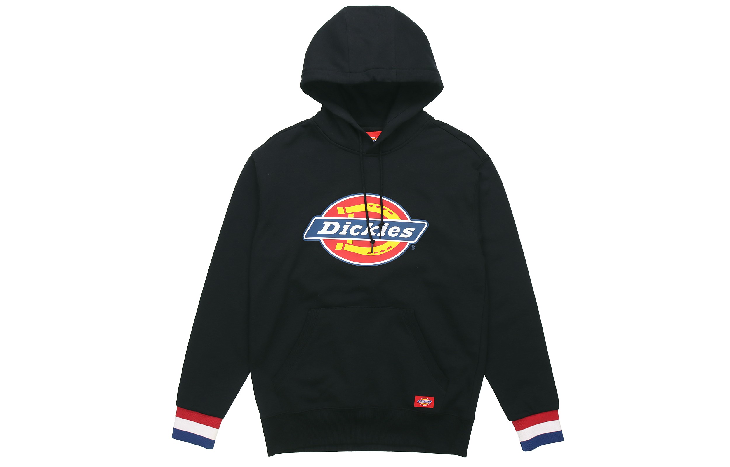 Dickies Black Fleece Sweatshirt with Contrast Striped Cuffs DK007028BLK