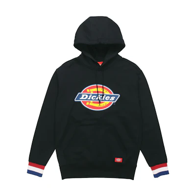Dickies Black Fleece Sweatshirt with Contrast Striped Cuffs DK007028BLK