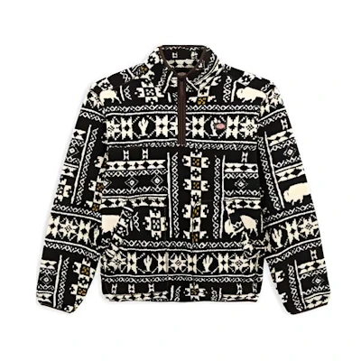 Dickies Black Geometric Embroidered Colorblock Zip-Up Jacket DK0A4YEPG-111G