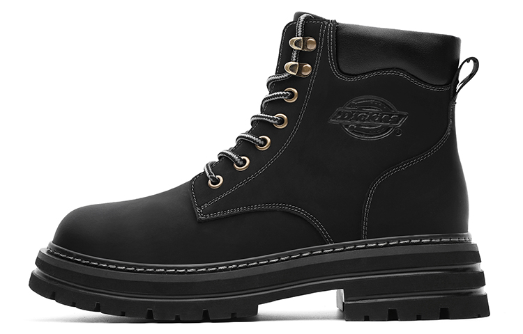 Dickies Black Leather Outdoor Boots - Durable, Warm & Stylish 224M50LXS89M Black Fleece-Lined Model