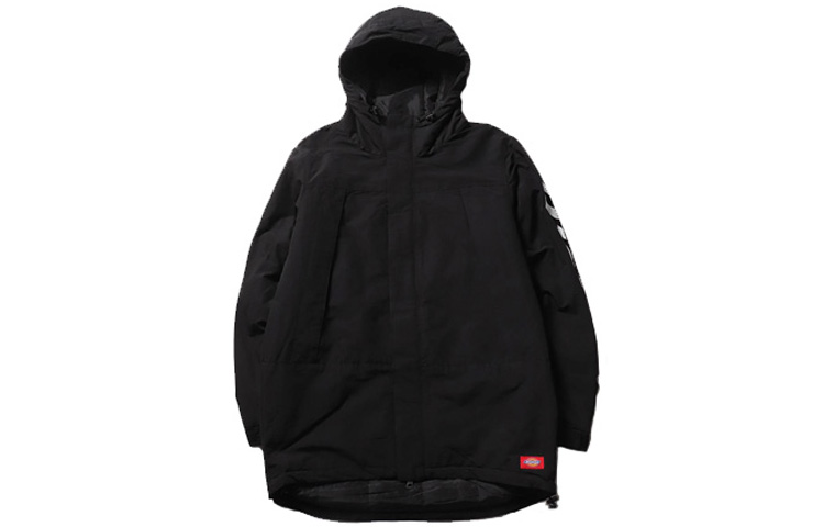 Dickies Black Letter Print Zip-Up Hooded Work Jacket DK007002CC2