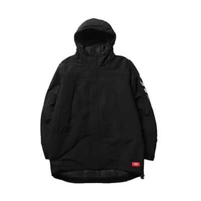 Dickies Black Letter Print Zip-Up Hooded Work Jacket DK007002CC2