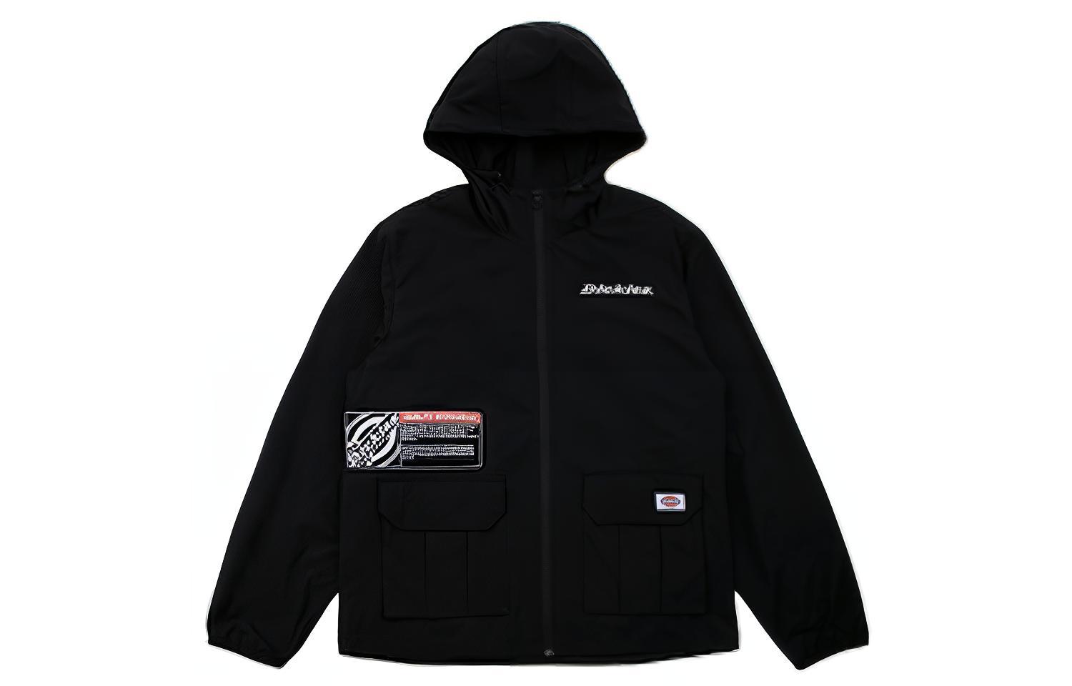 Dickies Black Multi-Pocket Printed Zip Hoodie Jacket DK008021BLK1