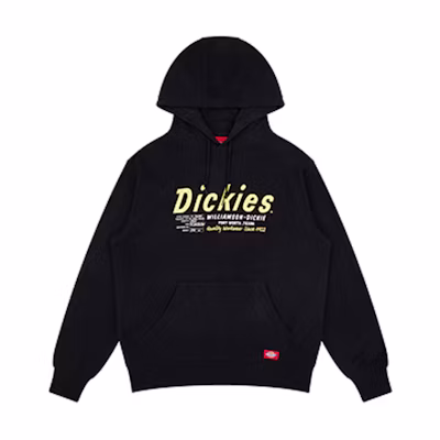 Dickies Black Oversized Letter Print Hoodie Long Sleeve Sweatshirt DK008876BLK