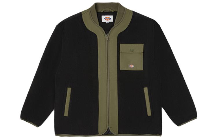 Dickies Black Patchwork Zip-Up Baseball Collar Work Jacket Unisex DK011259-CC2