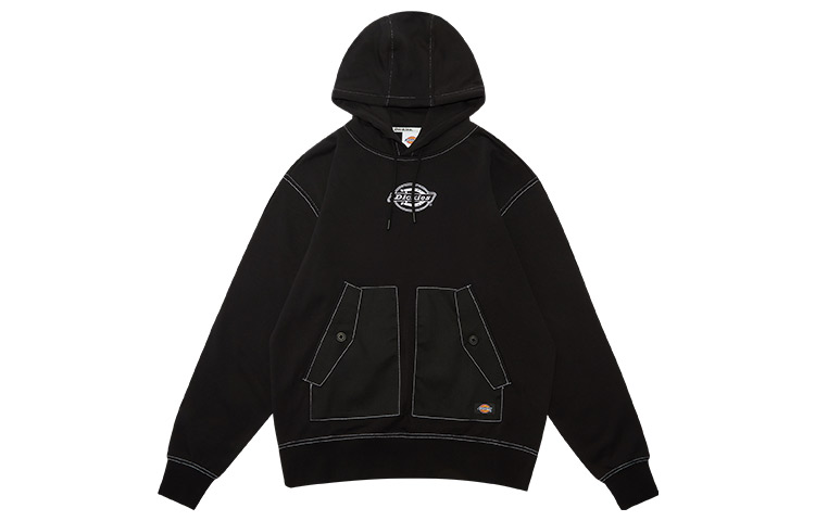 Dickies Black Pullover Sweatshirt with Logo Embroidery & Large Pocket DK009447BLK