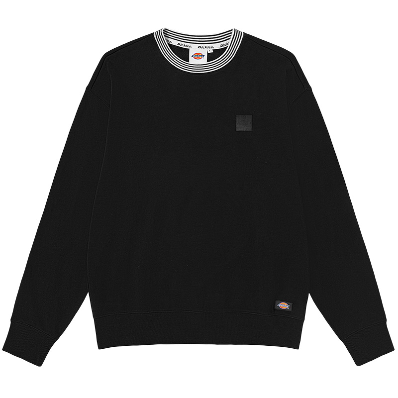 Dickies Black Striped Crewneck Pullover Sweatshirt Long Sleeve DK011516BLK