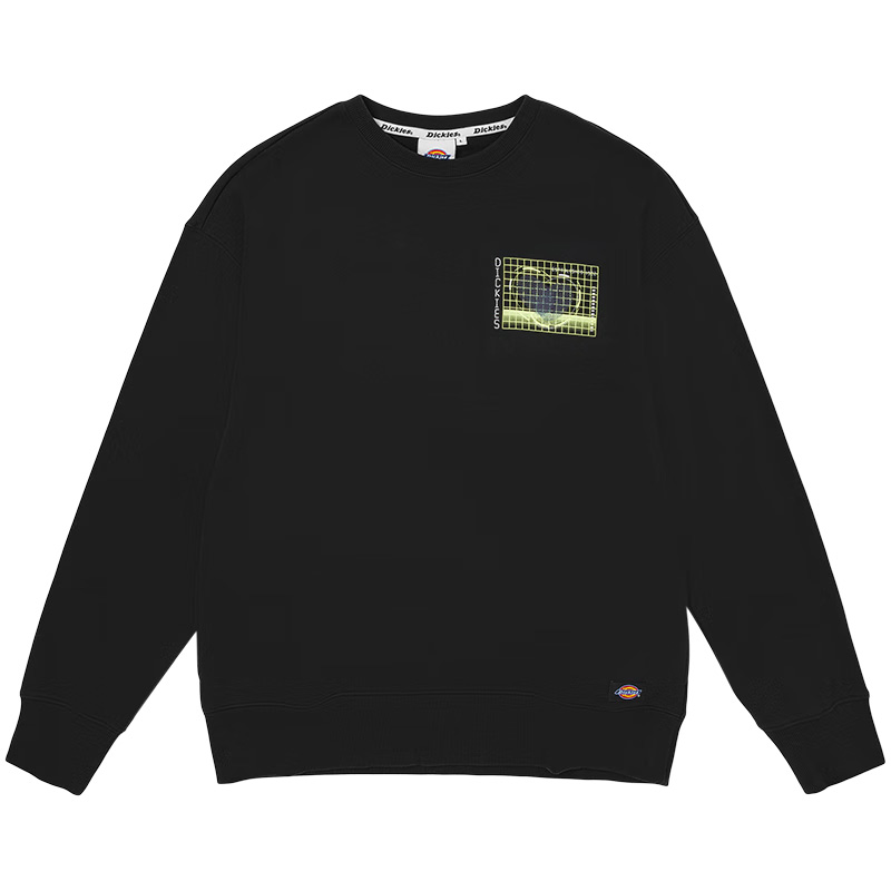 Dickies Black Unisex Crewneck Sweatshirt with Graphic Print Design DK011044BLK