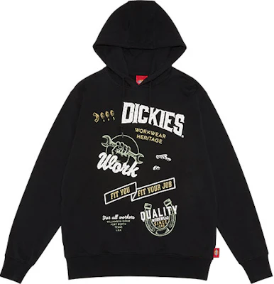 Dickies Black Unisex Hoodie with Letter Pattern Print and Drawstring DK009565BLK Buy Dickies Black Unisex Hoodie with Letter Pattern Print and Drawstring DK009565BLK