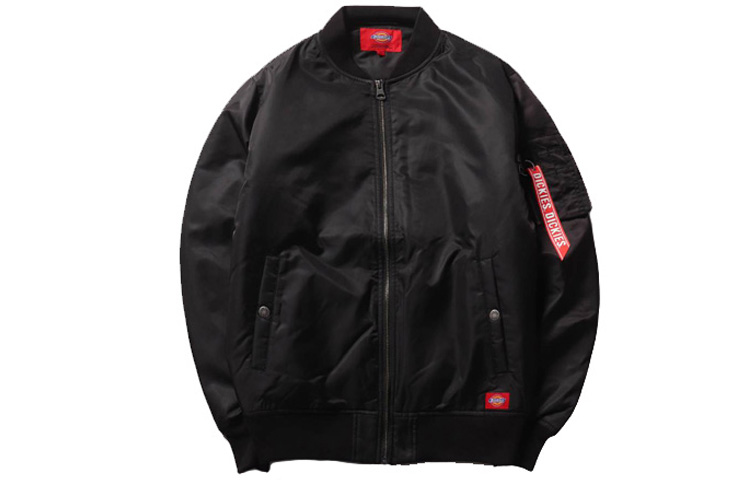Dickies Black Varsity Jacket with Bright Ribbon Trim DK007003CC2