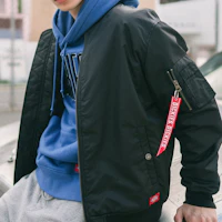 Details for Dickies Black Varsity Jacket with Bright Ribbon Trim DK007003CC2
