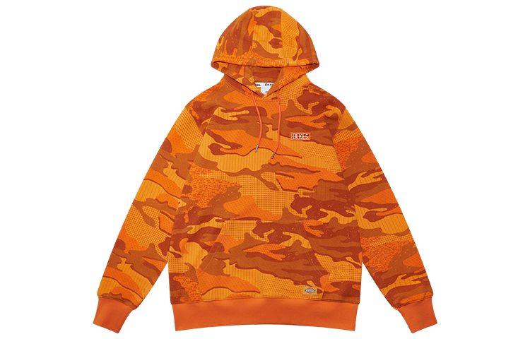 Dickies Camo Print Pullover Hoodie Unisex Persimmon Orange DK009467C07
