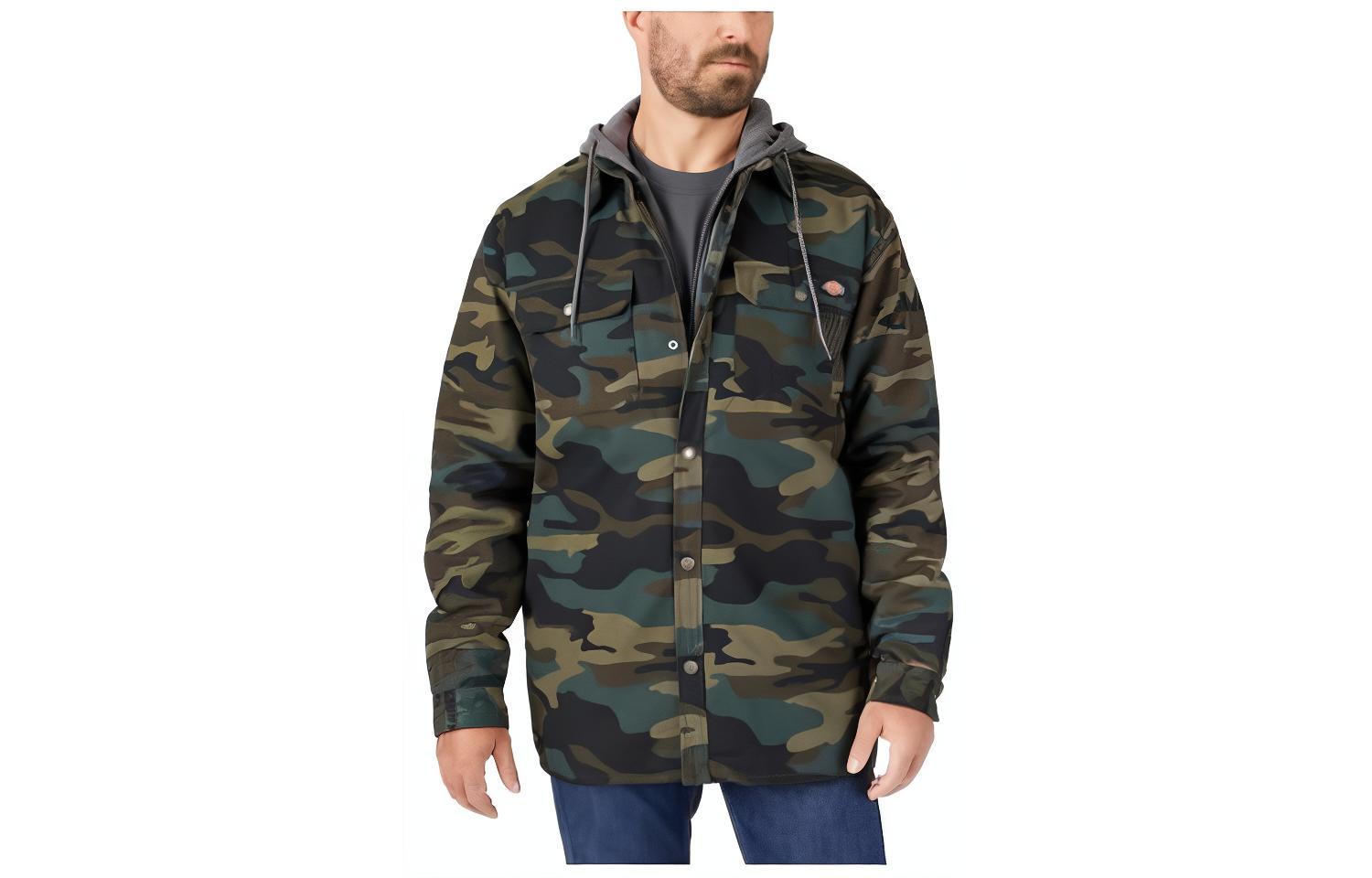 Dickies Camouflage Button-Drawstring Hooded Jacket TJ213-HRC