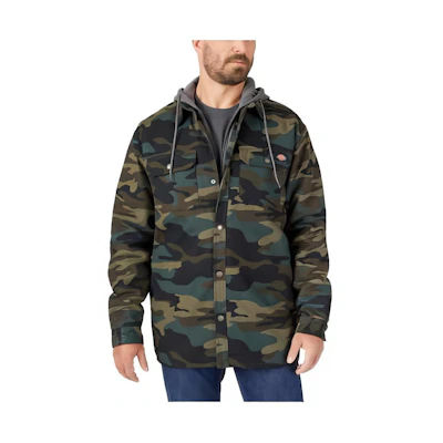 Dickies Camouflage Button-Drawstring Hooded Jacket TJ213-HRC