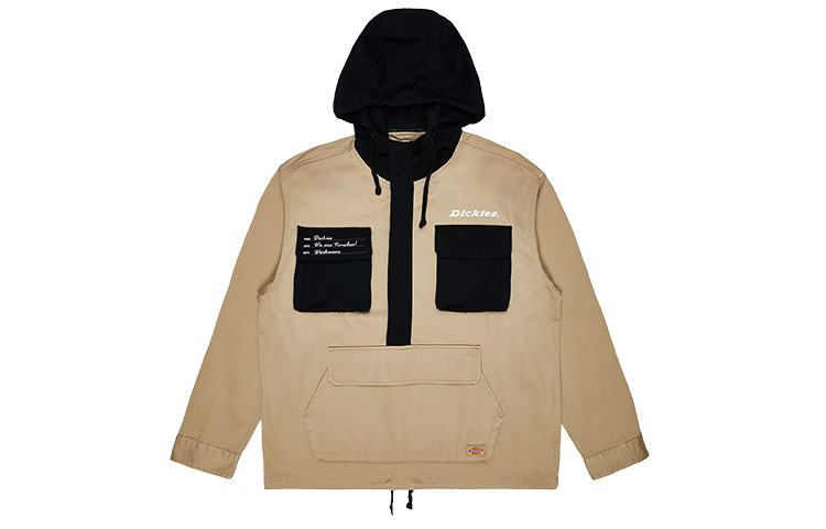 Dickies Casual Letter Print Multi-Pocket Hoodie Jacket Khaki DK008022-CH1