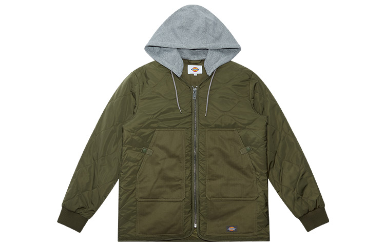 Dickies Casual Patchwork Pocket Hooded Jacket Army Green DK009465-MGR