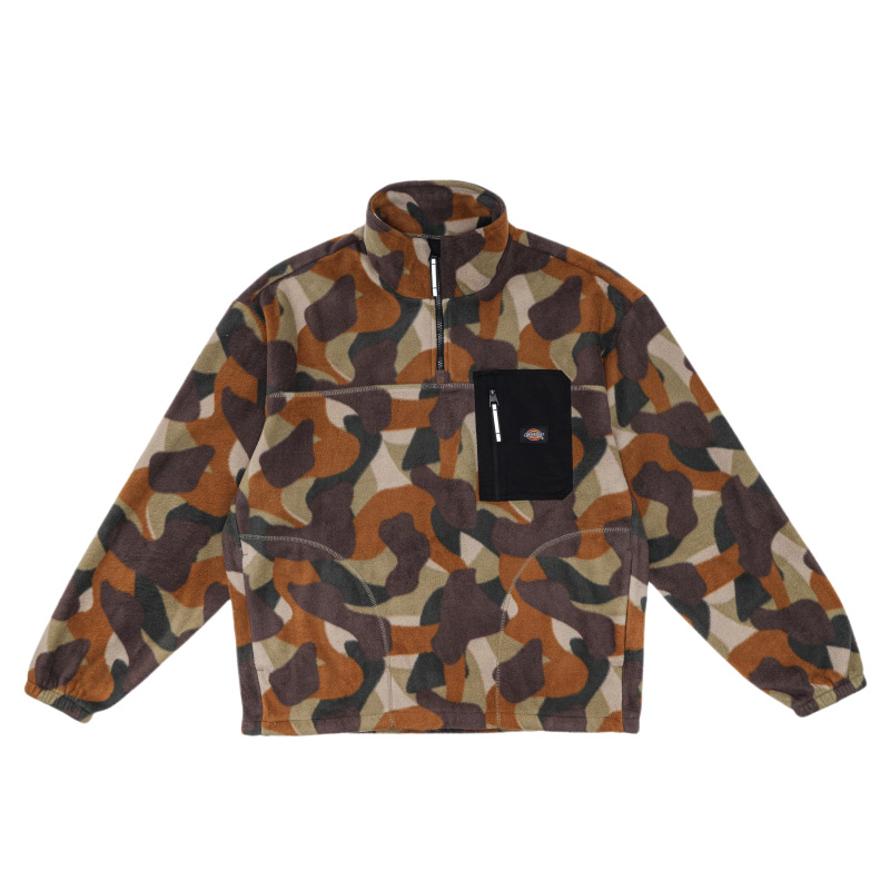 Dickies Casual Stand Collar Half-Zip Sweatshirt Unisex Court Green DK0A868O0IP