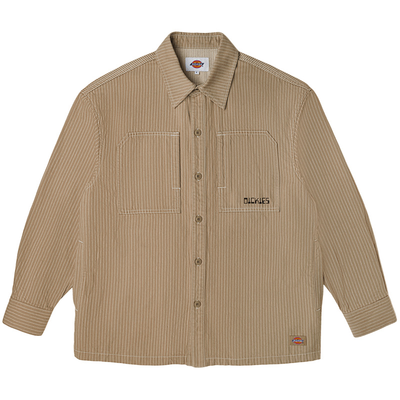 Dickies Casual Striped Workwear Shirt Jacket Sand/Multi-Color DK010965D98