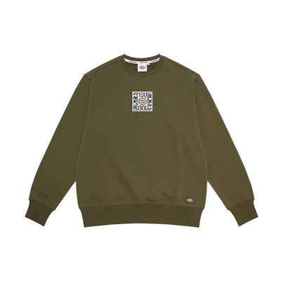 Dickies Chest Patch Logo Crewneck Sweatshirt Unisex Military Green DK010129MGR