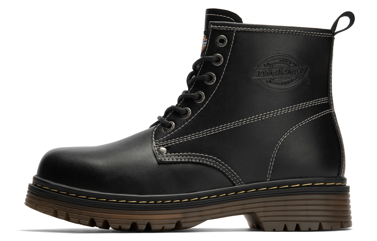 Dickies Classic Black Short Martin Boots in Genuine Leather. 251M50LXS28A Black