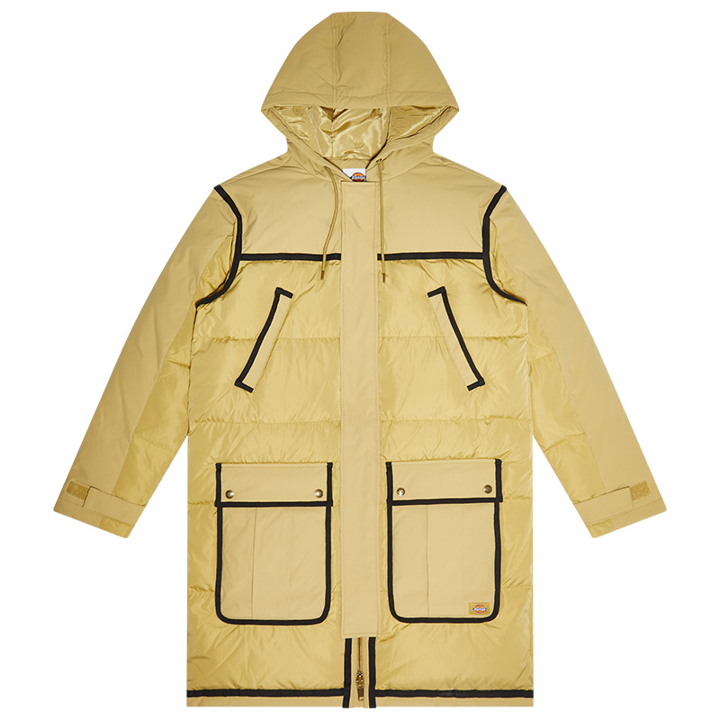 Dickies Colorblock Hooded Mid-Length Thick Jacket Khaki DK009481KHK