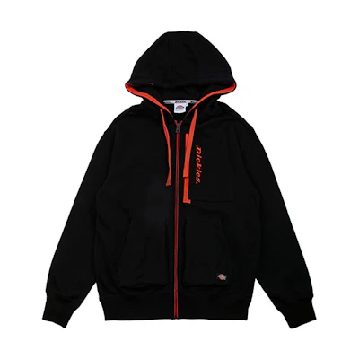Dickies Colorblock Logo Embroidered Fleece Zip Hoodie Jacket DK008085BLK