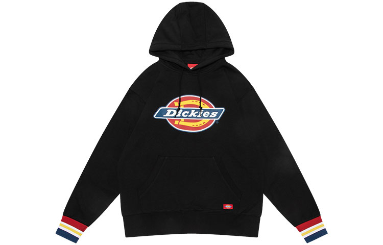 Dickies Colorblock Logo Print Drawstring Hoodie Unisex Black DK009586BLK