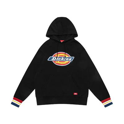 Dickies Colorblock Logo Print Drawstring Hoodie Unisex Black DK009586BLK