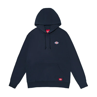 Dickies Cotton Terry Logo Badge Unisex Hoodie in Deep Navy Blue DK008874CG7