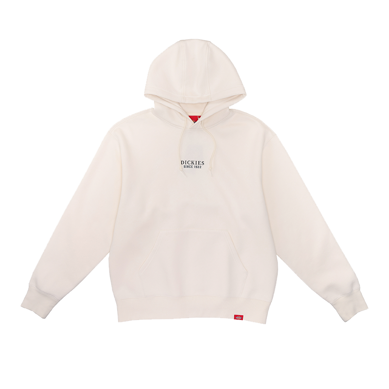 Dickies Cream Hoodie with Logo Print on Back - Versatile Streetwear Style DK012605C10