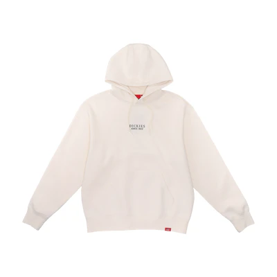 Dickies Cream Hoodie with Logo Print on Back - Versatile Streetwear Style DK012605C10