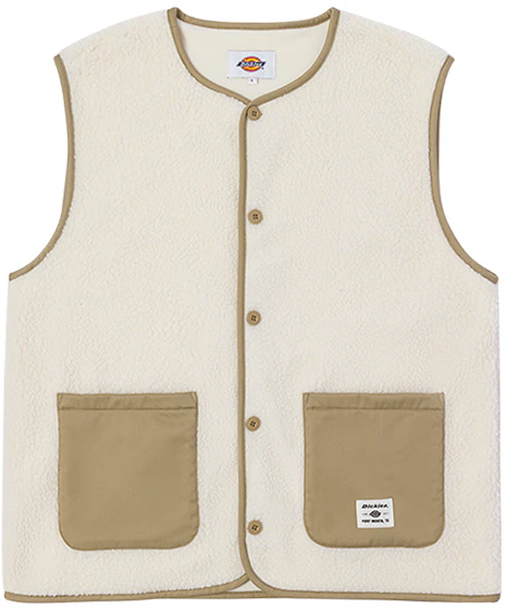 dickies-cream-sherpa-lined-sleeveless-jacket-vest-unisex-dk-011260-c10