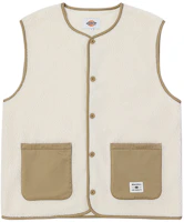 Dickies Cream Sherpa-Lined Sleeveless Jacket Vest Unisex DK011260C10 Dickies Cream Sherpa-Lined Sleeveless Jacket Vest Unisex DK011260C10