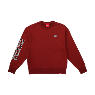 Dickies Crewneck Logo Print Pullover Sweatshirt Maroon Red DK012600G04