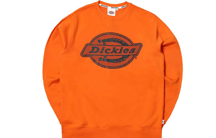 Dickies Crewneck Logo Printed Long Sleeve Sweatshirt Orange DK008037-OG8
