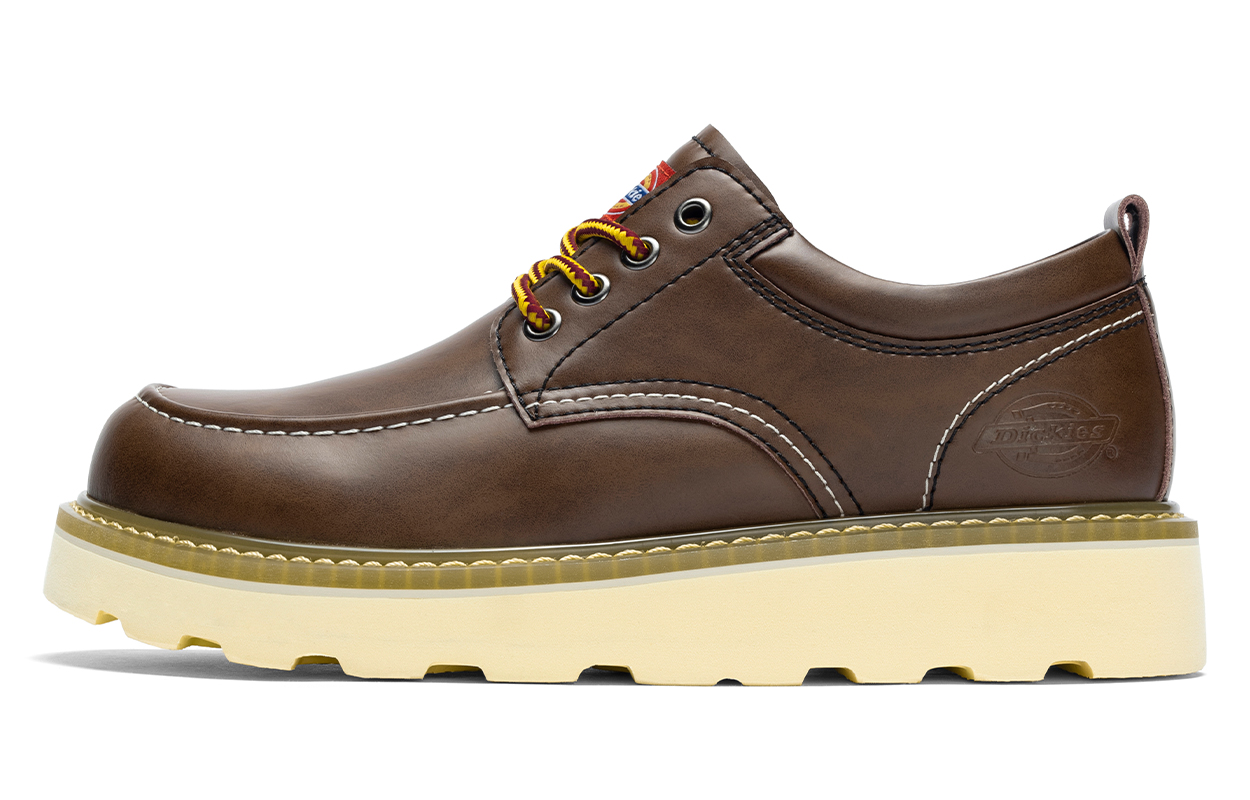 Dickies Dark Brown Casual Leather Derby Workwear Shoes - Stylish & Durable 223M50LXS25B Dark Brown