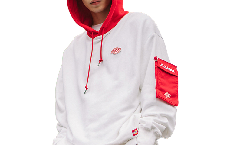 Dickies Detachable Colorblock Pullover Sweatshirt Unisex White DK007572C4D