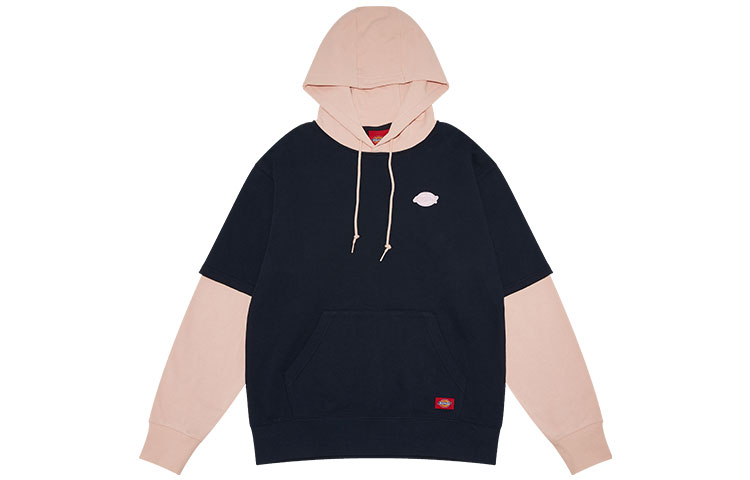 Dickies Dual-Layer Colorblock Logo Hoodie Unisex Navy Blue DK009584CG7