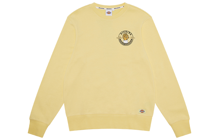 Dickies Embroidered Badge Cartoon Back Print Crewneck Sweatshirt Light Banana Yellow DK010128C33