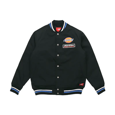 Dickies Embroidered Patch Baseball Jacket Black DK008138BLK