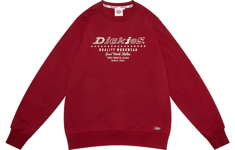 Dickies Fleece Embroidered Crewneck Sweatshirt Unisex Brick Red DK009494GI0