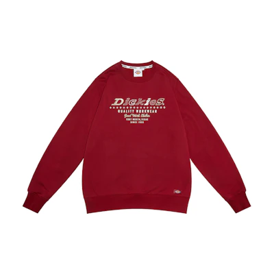 Dickies Fleece Embroidered Crewneck Sweatshirt Unisex Brick Red DK009494GI0